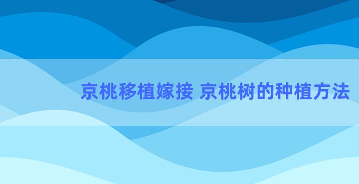 京桃移植嫁接 京桃树的种植方法